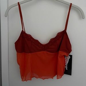 dark red crop top